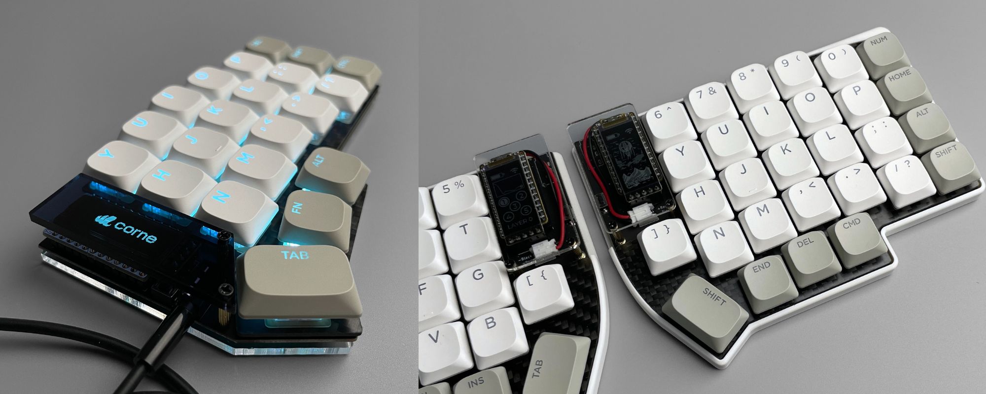 Corne crkbd and Allium58 keyboards with GLP key switches
